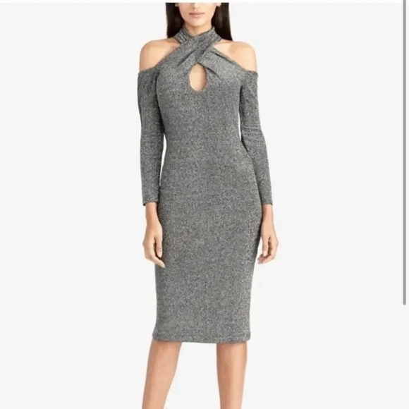 one shoulder black dress midi Petal & Pup Women's Dame Feather Trim Single Long Sleeve Midi Cocktail Dress - Black